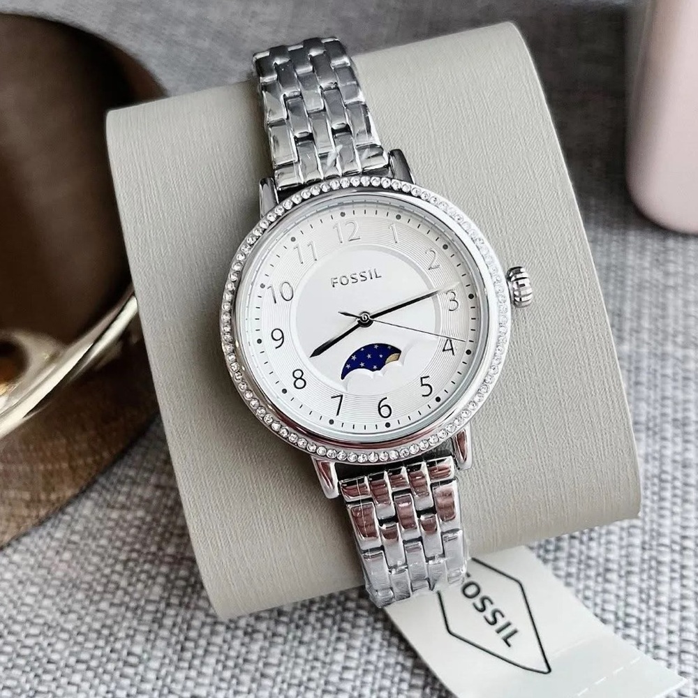 NWT Fossil BQ3707 Reid Multifunction Silver Stainless Steel Women's Watch